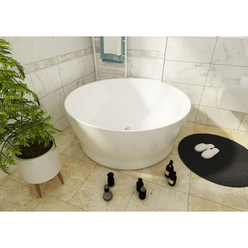 White Color Personal Acrylic Freestanding Massage Round Bathtub